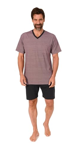 Normann Herren Kurzarm Schlafanzug Shorty - Pyjama auch in Übergrössen erhältlich, Farbe:rot1, Größe:54 von Normann