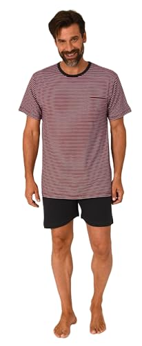 Normann Herren Kurzarm Schlafanzug Shorty in feiner Streifenoptik - auch in Übergrößen, Farbe:rot, Größe:68-70 von Normann
