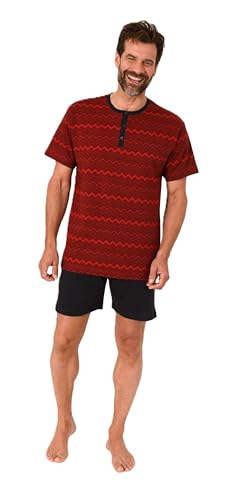 Normann Herren Kurzarm Shorty Schlafanzug Pyjama in eleganten Design - auch in Übergröße, Farbe:rot, Größe:60-62 von Normann