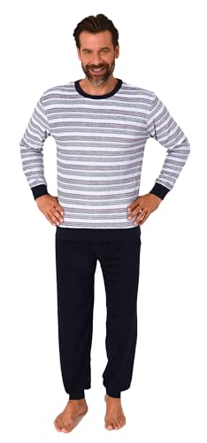 Normann Herren Langarm Frottee Schlafanzug Pyjama mit Bündchen - auch in Übergrößen, Farbe:anthrazit1, Größe:50 von Normann