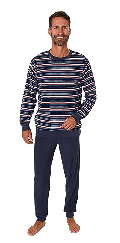 Normann Herren Langarm Frottee Schlafanzug Pyjama mit Bündchen - auch in Übergrößen, Farbe:rot1, Größe:58 von Normann