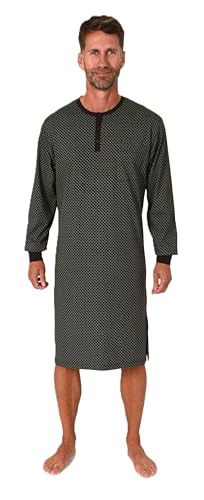 Normann Herren Langarm Nachthemd in eleganter Optik - auch in Übergrössen, Farbe:braun, Größe:56-58 von Normann