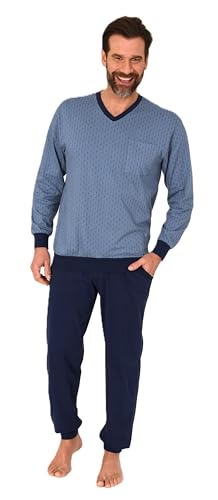Normann Herren Langarm Schlafanzug mit Bündchen - Pyjama auch in Übergröße, Farbe:hellblau, Größe:54 von Normann