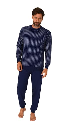 Normann Herren Langarm Schlafanzug mit Bündchen Pyjama in edler Minimal-Print-Optik, Farbe:Marine, Größe:54 Normann Herren Langarm Schlafanzug mit Bündchen Pyjama in edler Minimal-Print-Optik, Farbe:Marine, Größe:54 von Normann