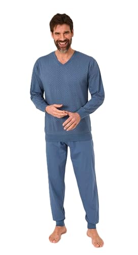 Normann Herren Langarm Schlafanzug mit Bündchen Pyjama in edler Minimal Print Optik, Farbe:blau, Größe:54 Normann Herren Langarm Schlafanzug mit Bündchen Pyjama in edler Minimal Print Optik, Farbe:blau, Größe:54 von Normann