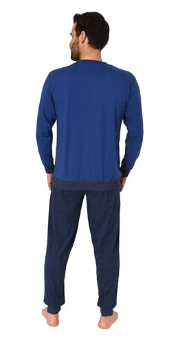 Normann Herren Langarm Schlafanzug mit Bündchen Pyjama in tollen Farben, Farbe:blau2, Größe:52 von Normann