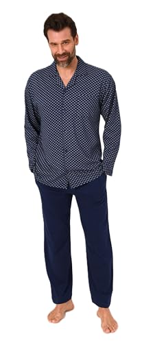 Normann Herren Langarm Schlafanzug Pyjama zum durchknöpfen, auch in Übergrössen, Farbe:hellblau, Größe:64-66 von Normann