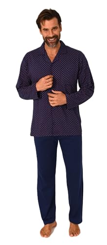 Normann Herren Langarm Schlafanzug Pyjama zum durchknöpfen, auch in Übergrössen, Farbe:rot, Größe:50 von Normann