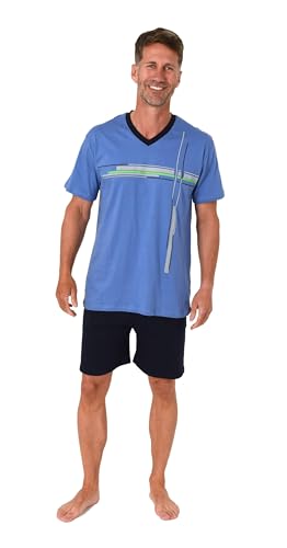 Normann Herren Schlafanzug Shorty Kurzarm Pyjama mit edlen Frontprint - auch in Übergröße, Farbe:blau, Größe:56 Normann Herren Schlafanzug Shorty Kurzarm Pyjama mit edlen Frontprint - auch in Übergröße, Farbe:blau, Größe:56 von Normann