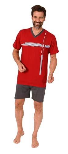 Normann Herren Schlafanzug Shorty Kurzarm Pyjama mit edlen Frontprint - auch in Übergröße, Farbe:rot, Größe:48 Normann Herren Schlafanzug Shorty Kurzarm Pyjama mit edlen Frontprint - auch in Übergröße, Farbe:rot, Größe:48 von Normann