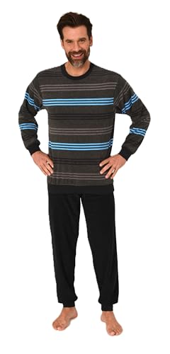 Normann Herren Schlafanzug in Frottee Stretch Qualität - auch in Übergrößen, Farbe:blau, Größe:64-66 von Normann