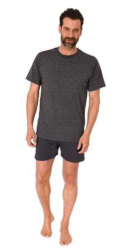 Normann Herren Schlafanzug kurz Shorty Pyjama in Melange Optik, Farbe:anthrazit-Mel., Größe:52 von Normann