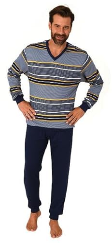 Normann Interlock Pyjama für Herren, Schlafanzug mit V-Hals und Ringel bis Übergröße 62, Farbe:Marine, Größe:54 Normann Interlock Pyjama für Herren, Schlafanzug mit V-Hals und Ringel bis Übergröße 62, Farbe:Marine, Größe:54 von Normann