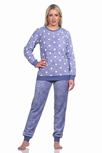 Normann Kuschelig Warmer Damen Langarm Schlafanzug mit Bündchen aus Coralfleece in Tupfen Optik, Farbe:blau, Größe:36/38 Normann Kuschelig Warmer Damen Langarm Schlafanzug mit Bündchen aus Coralfleece in Tupfen Optik, Farbe:blau, Größe:36/38 von Normann