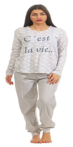 Normann Lässiger Damen Schlafanzug Pyjama Langarm mit Herz Motiv 181 201 90 879, Farbe:grau-Melange;Größe:48/50 Normann Lässiger Damen Schlafanzug Pyjama Langarm mit Herz Motiv 181 201 90 879, Farbe:grau-Melange;Größe:48/50 von Normann