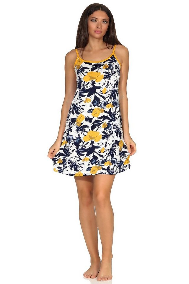 Normann Nachthemd Ärmelloses Damen Spaghetti Nachhemd in tollem geblümten Design von Normann