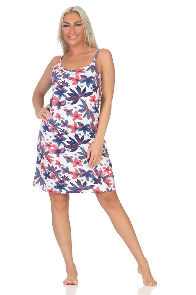 Normann Nachthemd Ärmelloses Damen Spaghetti Träger Nachthemd in floralem Print von Normann
