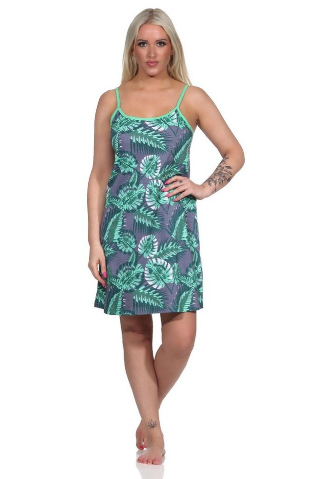 Normann Nachthemd Ärmelloses Damen Spaghetti Träger Nachthemd in floralem Print von Normann