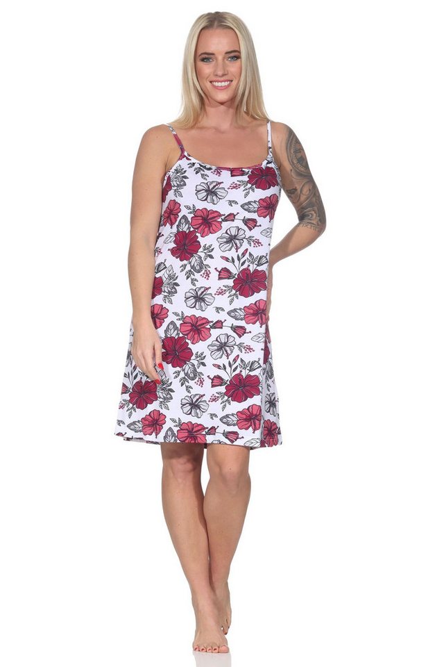 Normann Nachthemd Ärmelloses Damen Spaghetti Träger Nachthemd in floralem Print von Normann