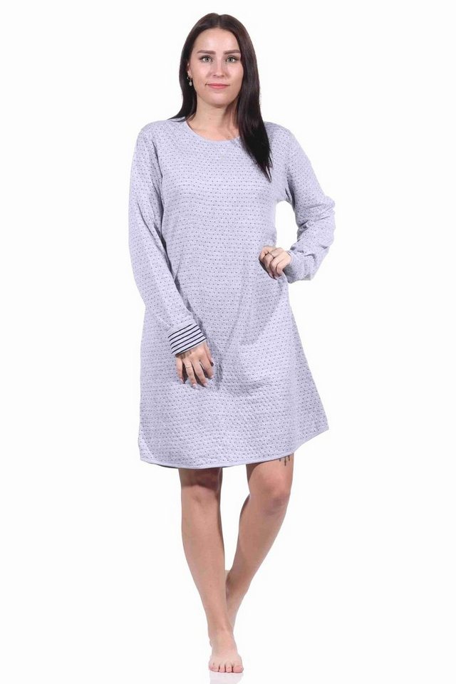 Normann Nachthemd Damen Wende Nachthemd langarm in Optik - 222 10 691 von Normann