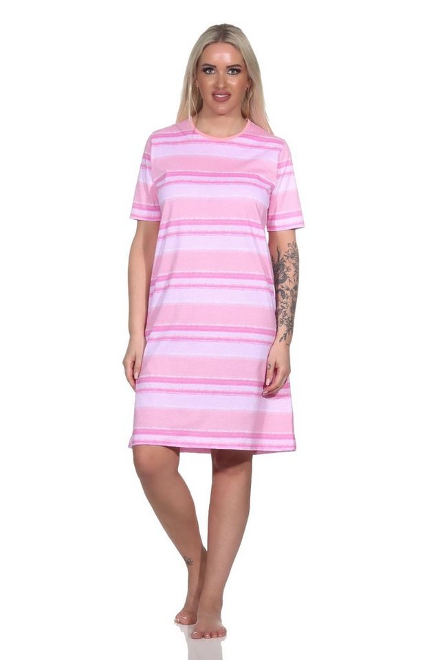Normann Nachthemd Damen kurzarm Nachthemd im farbenfrohen Streifen Look Normann Nachthemd Damen kurzarm Nachthemd im farbenfrohen Streifen Look von Normann