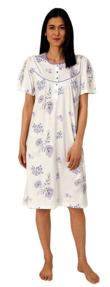 Normann Nachthemd Damen kurzarm Nachthemd im klassischen fraulichen Design von Normann