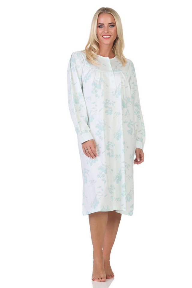 Normann Nachthemd Damen langarm Nachthemd im klassischen fraulichen Design von Normann
