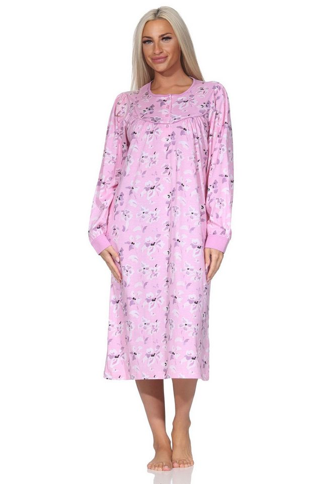 Normann Nachthemd Damen langarm Nachthemd im klassischen fraulichen Design von Normann