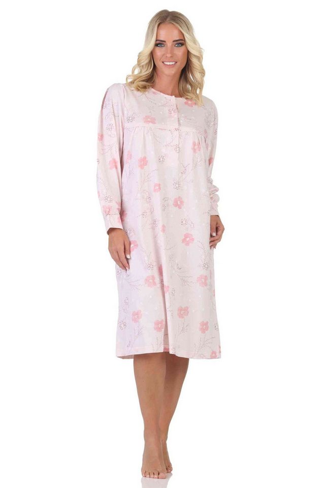 Normann Nachthemd Damen langarm Nachthemd im klassischen fraulichen Design von Normann