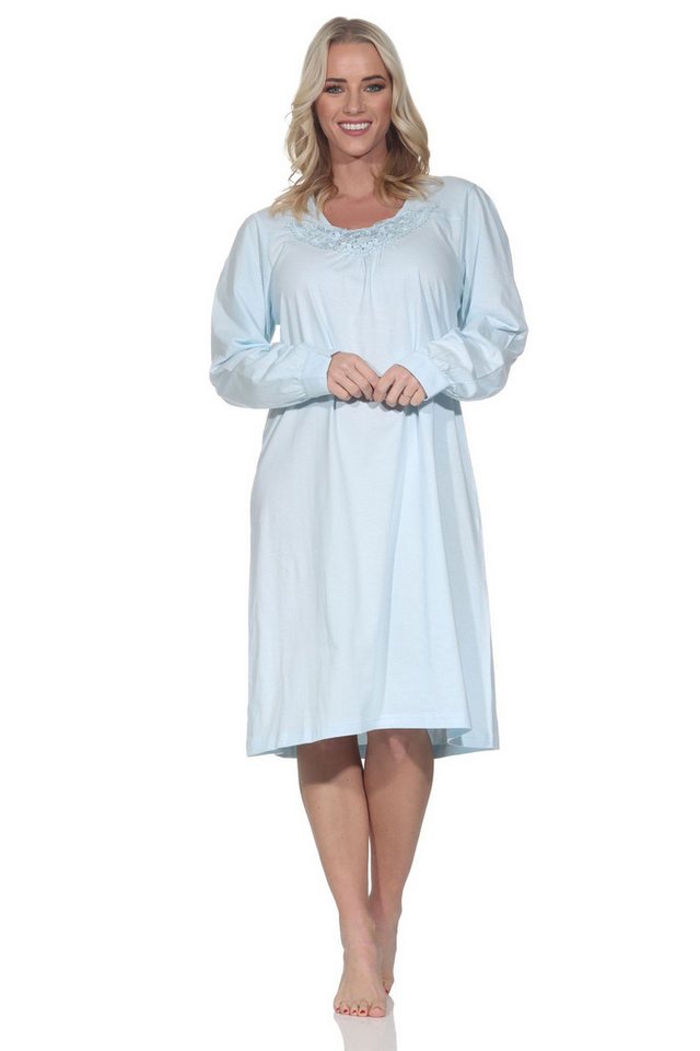 Normann Nachthemd Damen langarm Nachthemd mit Spitze im klassisch fraulichen Design Normann Nachthemd Damen langarm Nachthemd mit Spitze im klassisch fraulichen Design von Normann