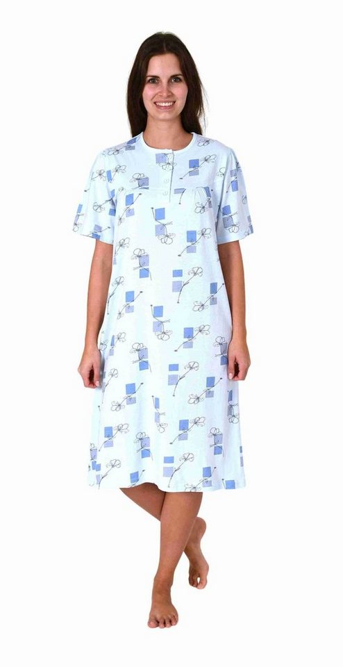Normann Nachthemd Elegantes frauliches Damen kurzarm Nachthemd mit Knopfleiste am Hals Normann Nachthemd Elegantes frauliches Damen kurzarm Nachthemd mit Knopfleiste am Hals von Normann