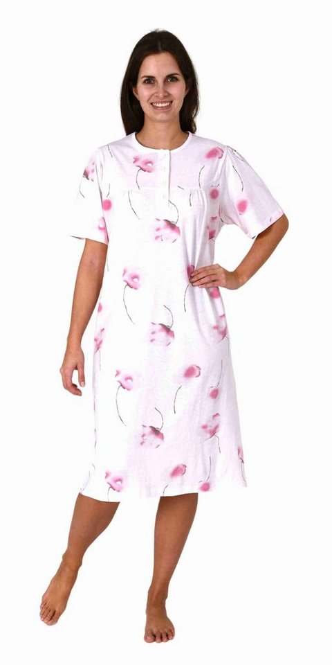 Normann Nachthemd Elegantes frauliches Damen kurzarm Nachthemd mit Knopfleiste am Hals Normann Nachthemd Elegantes frauliches Damen kurzarm Nachthemd mit Knopfleiste am Hals von Normann