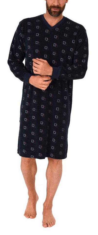 Normann Nachthemd Herren Frottee Nachthemd langarm mit Bündchen - auch in Übergrößen von Normann