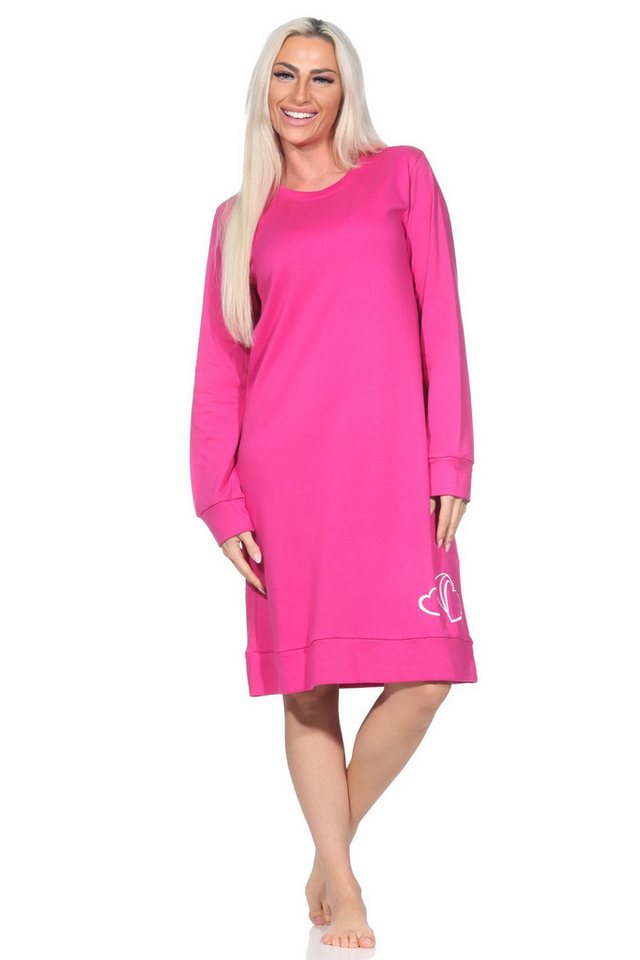 Normann Nachthemd Normann Damen Nachthemd in Kuschel Interlock Qualität in Herz Optik von Normann