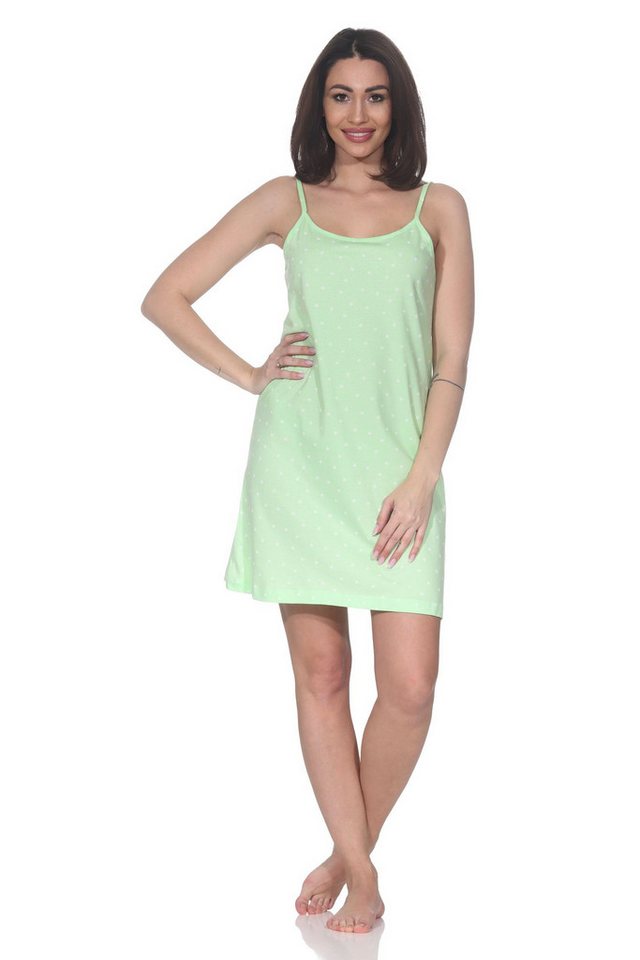 Normann Nachthemd Normann Damen Spaghetti Nachthemd in Tupfen Punkte Optik von Normann