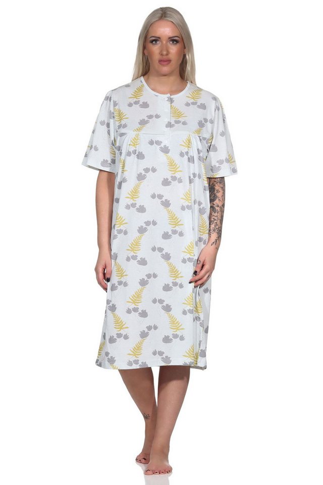 Normann Nachthemd Normann Damen kurzarm Nachthemd fraulich mit Knopfleiste am Hals von Normann