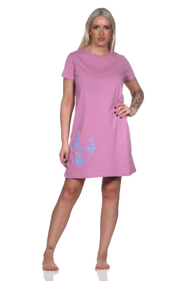 Normann Nachthemd Normann Damen kurzarm Nachthemd in Tupfen Punkte Optik von Normann