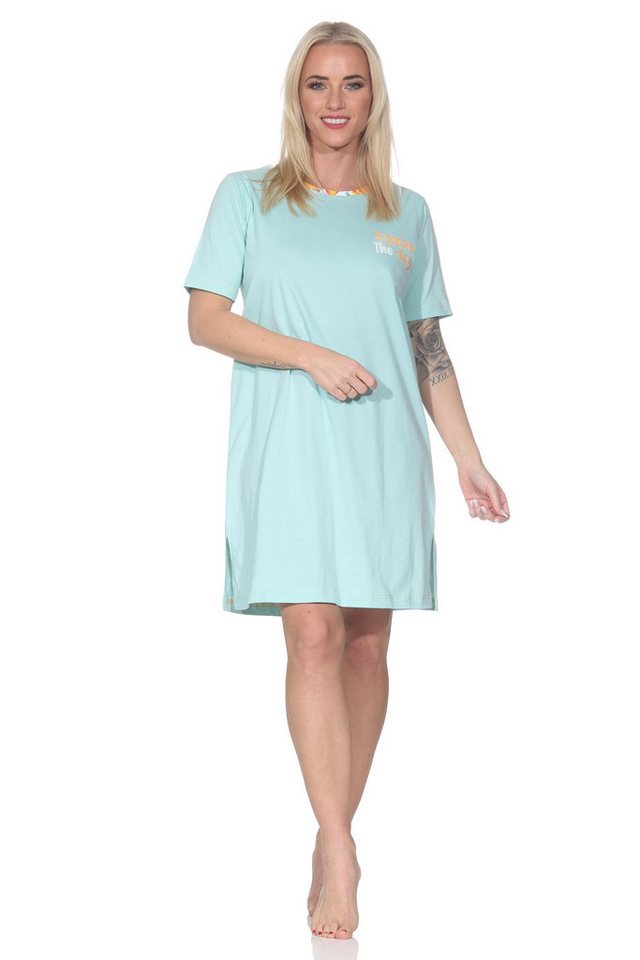 Normann Nachthemd Normann Damen kurzarm Nachthemd in frischer Optik von Normann