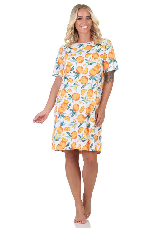 Normann Nachthemd Normann Damen kurzarm Nachthemd in frischer Optik von Normann