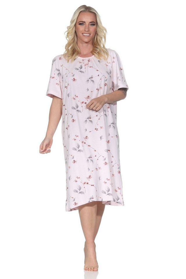 Normann Nachthemd Normann Damen kurzarm Nachthemd in klassischer floraler Optik von Normann