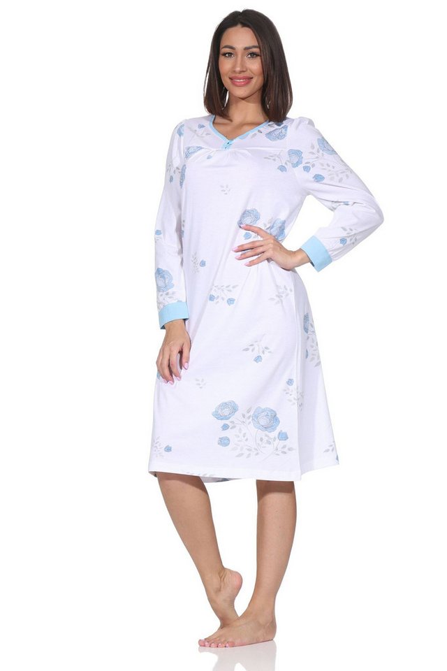 Normann Nachthemd Normann Damen langarm Nachthemd im klassischen fraulichen Design von Normann