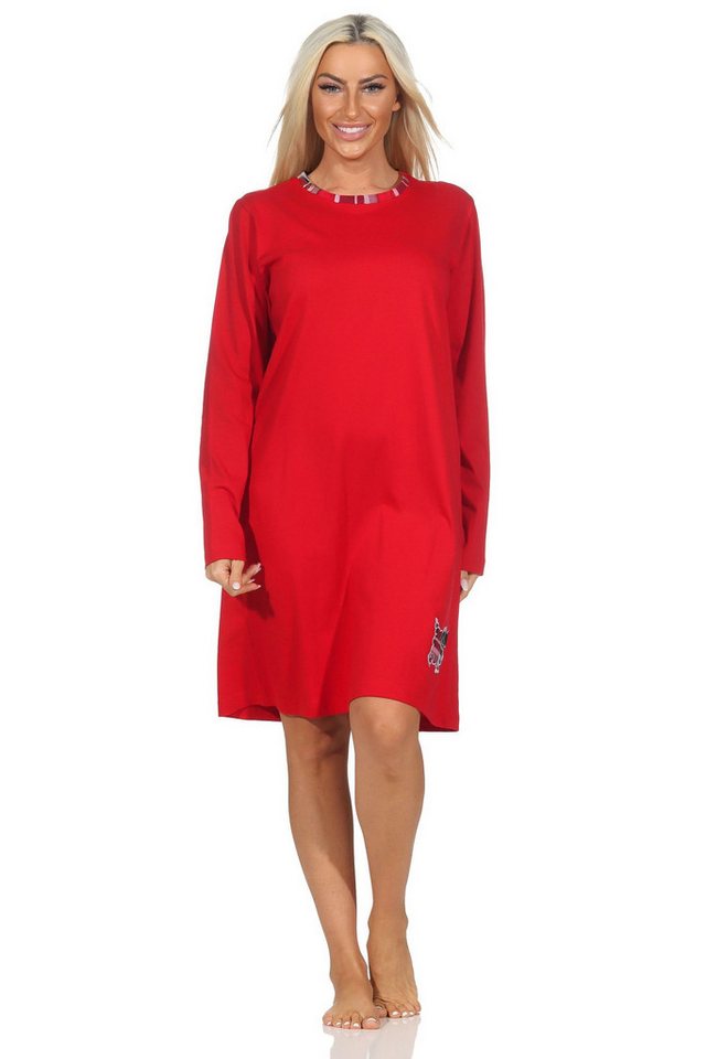 Normann Nachthemd Normann Damen langarm Nachthemd mit Tiermotiv - auch in Übergrößen von Normann