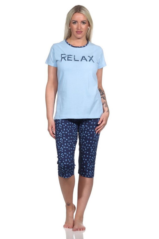 Normann Pyjama Damen Capri Pyjama, Schlafanzug "RELAX" - 122 204 10 757 von Normann