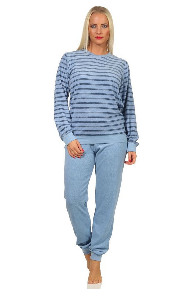 Normann Pyjama Damen Frottee Pyjama langarm Schlafanzug mit Bündchen - 212 801 von Normann