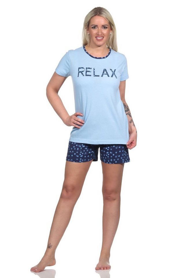Normann Pyjama Damen Shorty Schlafanzug, Pyjama im Casual Look - 122 10 757 von Normann