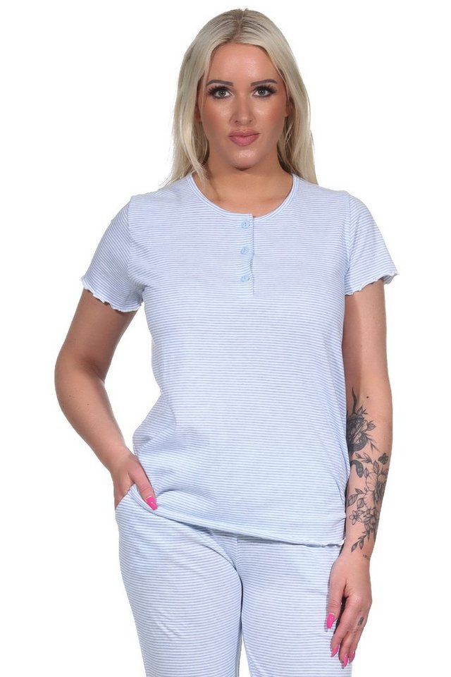 Normann Relaxanzug Damen kurzarm Schlafanzug Oberteil Pyjama Shirt Mix & Match von Normann