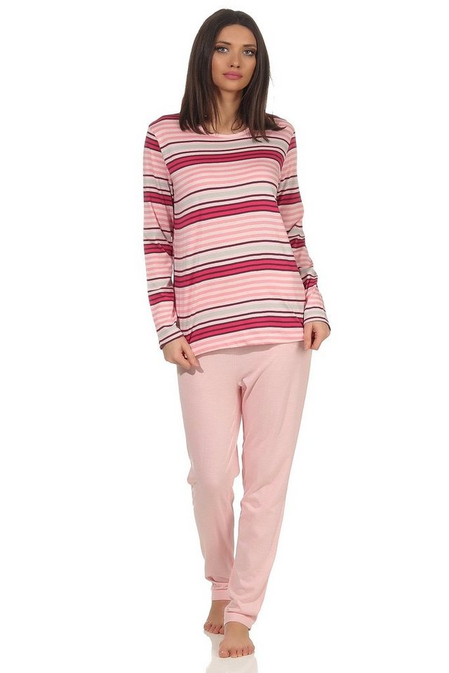 Normann Pyjama Damen Pyjama langarm in feiner Blockstreifen Optik – 102 933 Normann Pyjama Damen Pyjama langarm in feiner Blockstreifen Optik – 102 933 von Normann