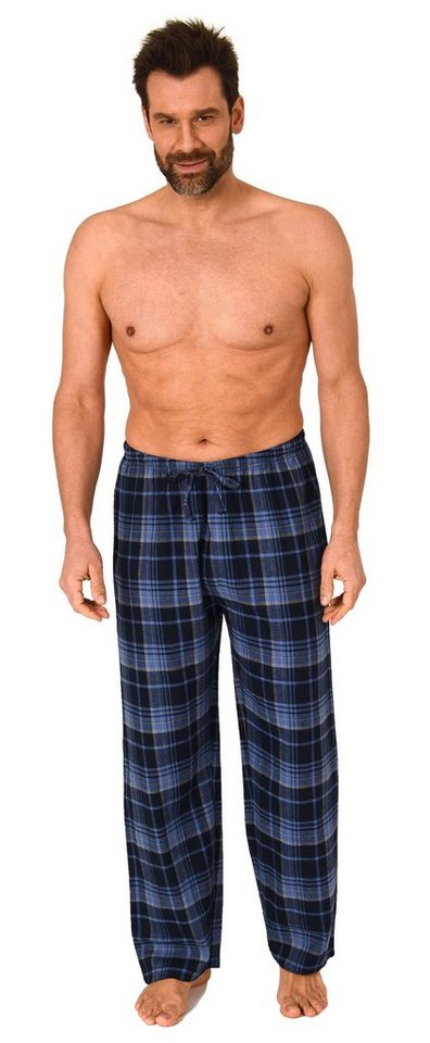 Normann Pyjama Herren Flanell Schlafanzug Hose in Karo-Optik von Normann