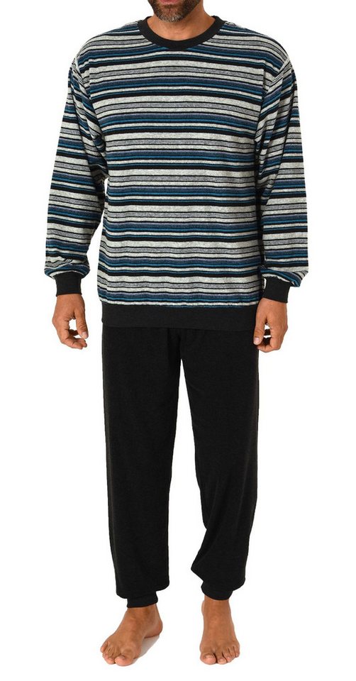 Normann Pyjama Herren Frottee Schlafanzug mit Bündchen - auch in Übergrößen von Normann