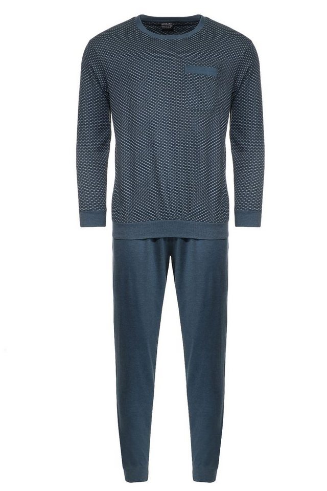 Normann Pyjama Herren Schlafanzug mit Bündchen in edler Optik - auch in Übergrößen von Normann